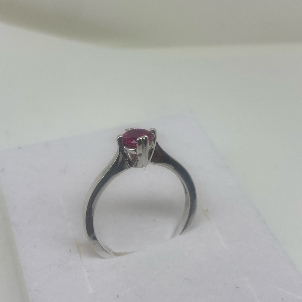 14k While Gold 0.50ct Ruby Solitaire Ring - image 3
